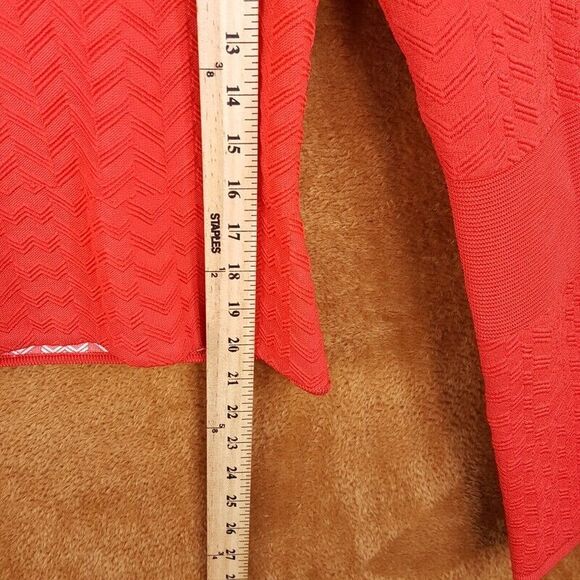 ALEXANDER WANG Womens Sweater XS Red Pullover Chevron Heavy Knit Stretch - Picture 5 of 6